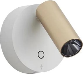 Ideal Lux - Aplică spot LED dimabilă ELF, 3W, 230V, CRI 95, auriu/alb