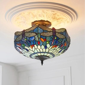 Endon 111897 - Plafonieră Tiffany DRAGONFLY 3xE27/10W/230V Ø 41 cm