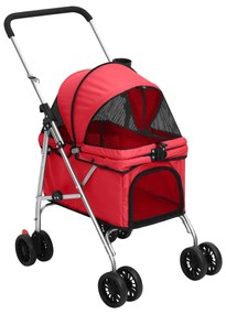 vidaXL Cărucior pliabil pentru câini roșu 76x50x100 cm țesătură Oxford