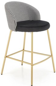 Scaun de bar tapitat H113 alb/negru