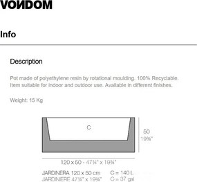 Ghiveci plante design decorativ modern exterior / interior JARDINIERE 120x50x50cm