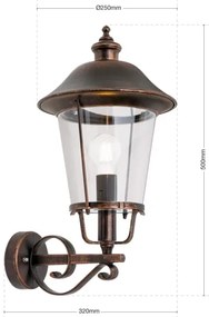Lampă de perete de exterior Orion AL 11K/360.00 KENZO 1xE27/100W/230V IP44 bronz/patină