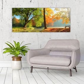 Tablou - Peisaj liniștit de toamnă (120x50 cm)