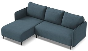 Colțar albastru extensibil/cu spațiu de depozitare (cu colț pe partea stângă) Luana – Makamii