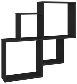 807260 vidaXL Raft de perete cub, negru, 80x15x78,5 cm, PAL