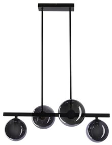 Lustră pe cablu KAMA 4xG9/28W/230V negru/negru fumuriu