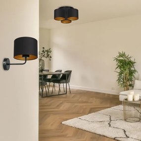 Lampă de perete ARDEN 1xE27/60W/230V negru/auriu