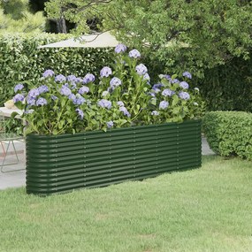 Jardiniera gradina verde 260x40x68 cm otel vopsit electrostatic 1, Verde, 260 x 40 x 68 cm