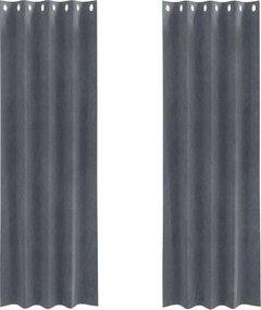 vidaXL Perdele opace 2 pcs Gri deschis 140 x 260 cm Catifea