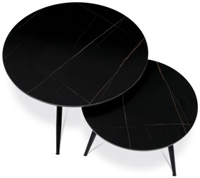 Set 2 măsuțe de cafea Abrupta (negru). 1121137