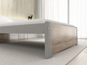 Pat de o persoana IKAROS 90 x 200 cm, stejar sonoma/gri Saltele: Fara saltea, Somiera pat: Fara somiera