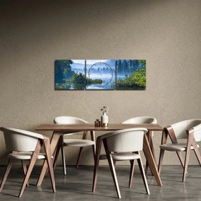 Tablou cu lac montan (cu ceas) (90x30 cm)