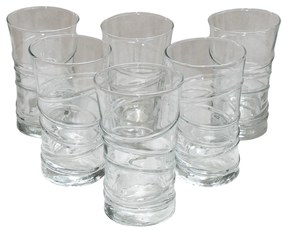 Set 6 pahare de sticlă model striații