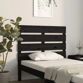 821331 vidaXL Tăblie de pat, negru, 90x3x80 cm, lemn masiv de pin