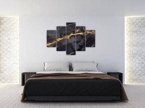 Tablou - Negru - decor auriu (150x105 cm)