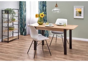 Masa extensibila pentru dining cu blat in decor stejar wotan GOGI 100(135)x60 cm