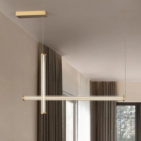 Lustra LED 3000K suspendata design liniar PHEME auriu periat