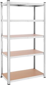 Raft Songmics, 5 rafturi, 50 x 100 x 200 cm, Silver, GLR050E01