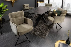 Set 2 scaune pivotante Big George, catifea/ tesatura verde