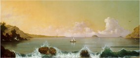Tablou - Martin Johnson Heade, Rio de Janeiro Bay, reproducere (120x50 cm)