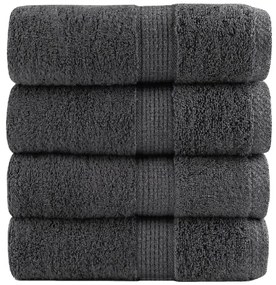 vidaXL Prosoape de baie premium SOLUND, 4 buc., antracit, 30x30 cm, 600 g/m²