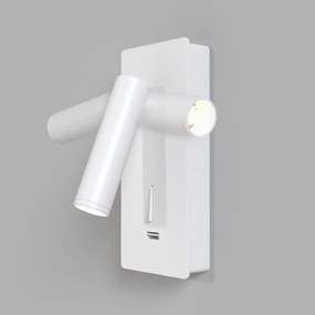 Aplica de perete cu spot LED directionabil si port USB Mirax alb