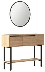 Măsuță consolă Otto 12 (cu oglindă) (nuc + negru). 1106473