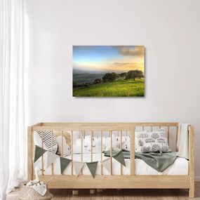 Tablou pe sticlă - Privire de pe deal (70x50 cm)
