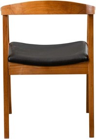 Scaun ALBERO 44, negru/nuc, piele ecologica/lemn, 50x53x70 cm