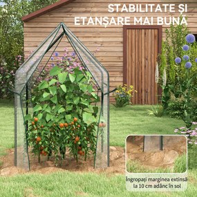 Outsunny Mini Sera Portabila 90x90x145cm cu 2 Usi cu Fermoar Transparent pentru Interior Exterior | Aosom Romania