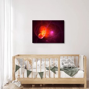 Tablou pe sticlă modern cu abstracțiune roz (70x50 cm)
