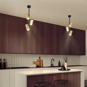 Lustră pe tijă Brilagi SELE VERTICAL 3xGU10/30W/230V negru/auriu