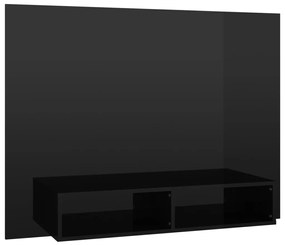 808276 vidaXL Comodă TV de perete, negru extralucios, 120x23,5x90 cm, PAL