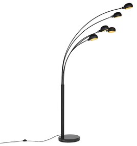 Lampa de podea de design neagră cu 5 lumini - Sixties Marmo