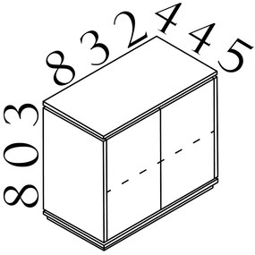 Dulap jos Creator 83,2 x 44,5 x 80,3 cm, antracit / alb