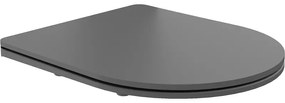 Mexen capac vas WC cu cădere lentă slim, duroplast, gri închis mat - 39740071