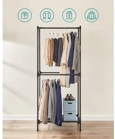 Suport Cu 3 Sine Pentru Haine, Negru, 95 Cm