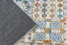 ANDRE 53010 covor lavabil gresii de Lisbona, bucatarie, anti-alunecare - bej / albastru