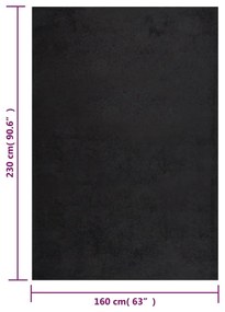 Covor Shaggy, fir lung, negru, 160x230 cm Negru, 160 x 230 cm