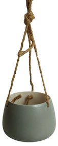 Ghiveci suspendat din ceramica, gri, Natur, 15x11 cm
