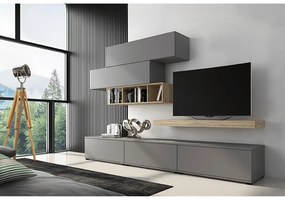 Ansamblu living, gri/stejar san remo, KORFU