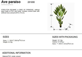 Planta artificiala decorativa STRELITZIA REGINAE, Ave paraiso H250