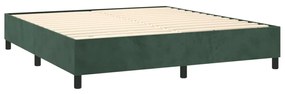 Pat box spring cu saltea, verde inchis, 200x200 cm, catifea Verde inchis, 200 x 200 cm, Design simplu