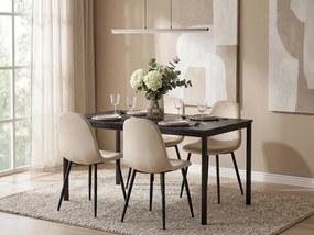 Scaun catifelat bej COMO cu picioare negre