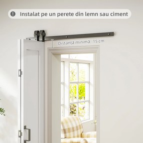 HOMCOM Ușă Glisantă Pliabilă 70x210 cm, Ușă Pliabilă Tip Portofel cu Mâner și Suprafață Vopsibilă, Alb | Aosom Romania