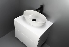 Set mobilier baie suspendat 60 cm cu blat inclus, alb lucios, Deante Prizma Alb lucios