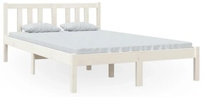 814880 vidaXL Cadru de pat, alb, 120x200 cm, lemn masiv de pin