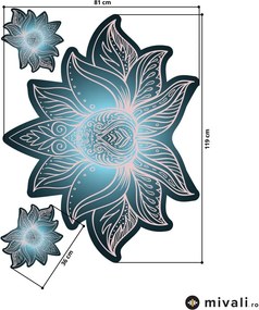 Autocolante de perete - Mandala de lotus petrol