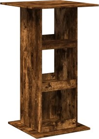 vidaXL Masă bar cu depozitare, stejar fumuriu, 60x60x102 cm, lemn