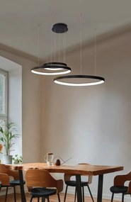 Lustra LED XXL design circular AMANDA 45+65+85 3000K BK